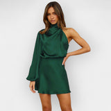Asymmetrical Satin Dress