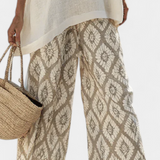 Ensemble Boho Chic Daisy : Tunique Longue et Pantalon Imprimé pour un Look Unique