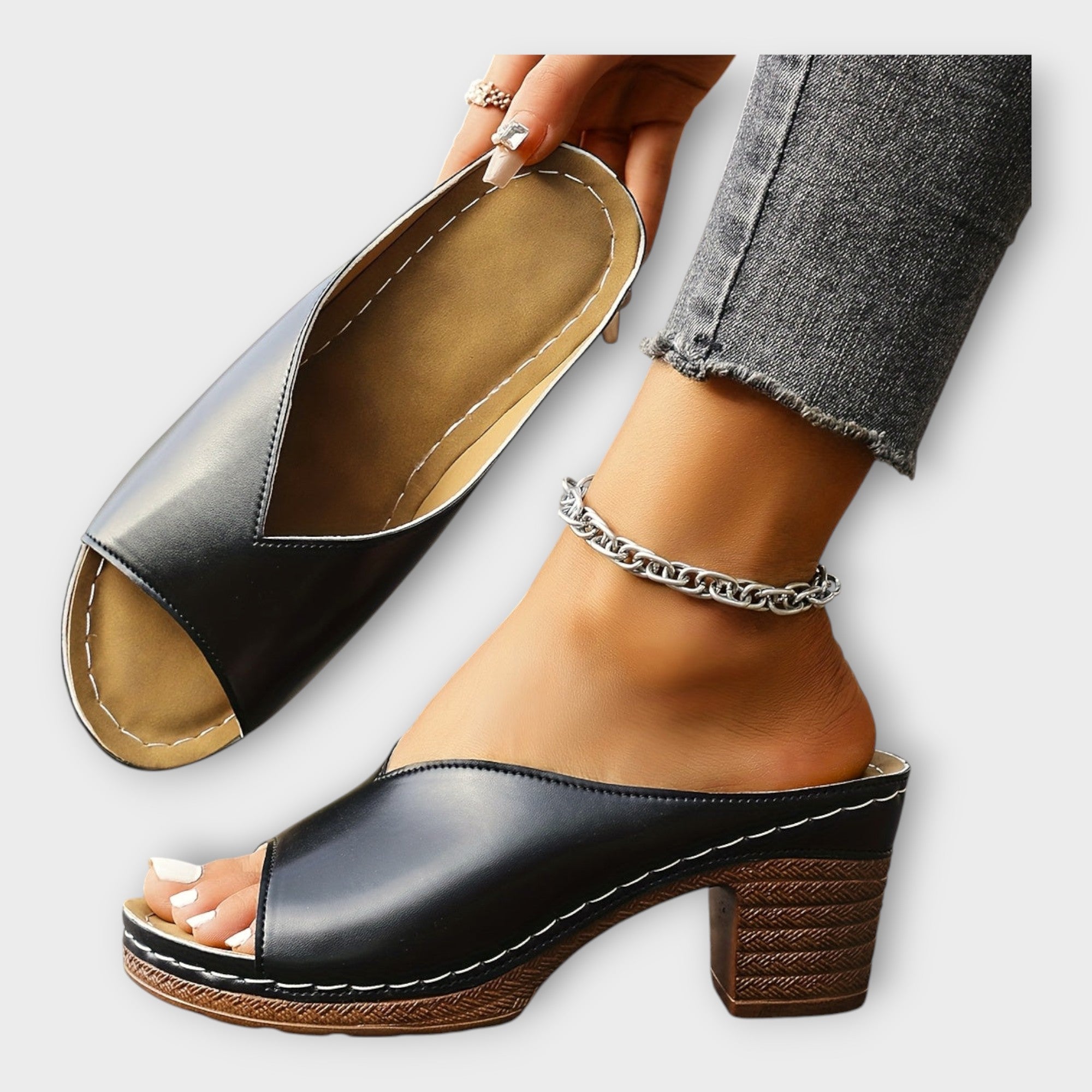 Sandales à Talons Épais et Ouverts