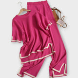 Ensemble Tricoté à Manches Courtes avec Coupe Relax