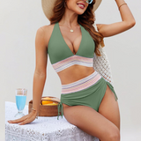 Ensemble de Bikini à Taille Haute avec Soutien Ventral