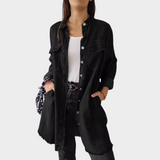 Chemise en denim à manches longues avec col classique