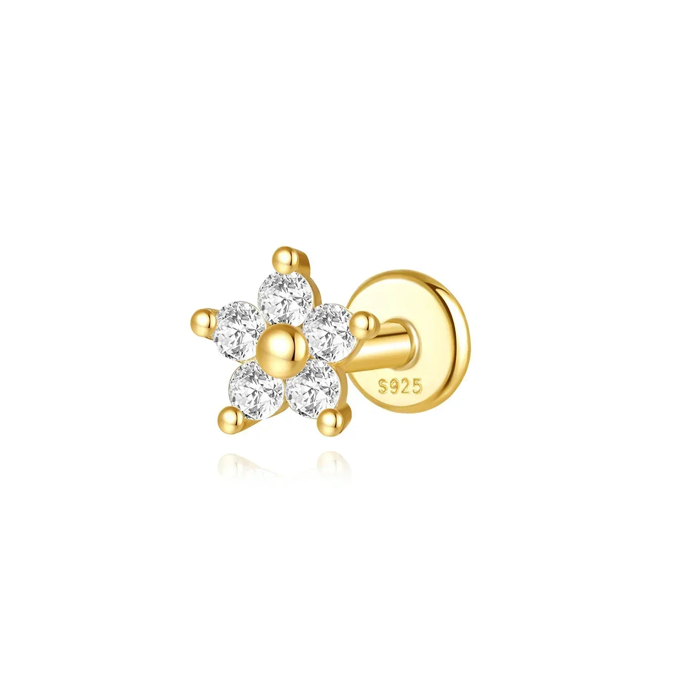 Eva-Marie – Boucles d'oreilles en or délicates au design fluide.