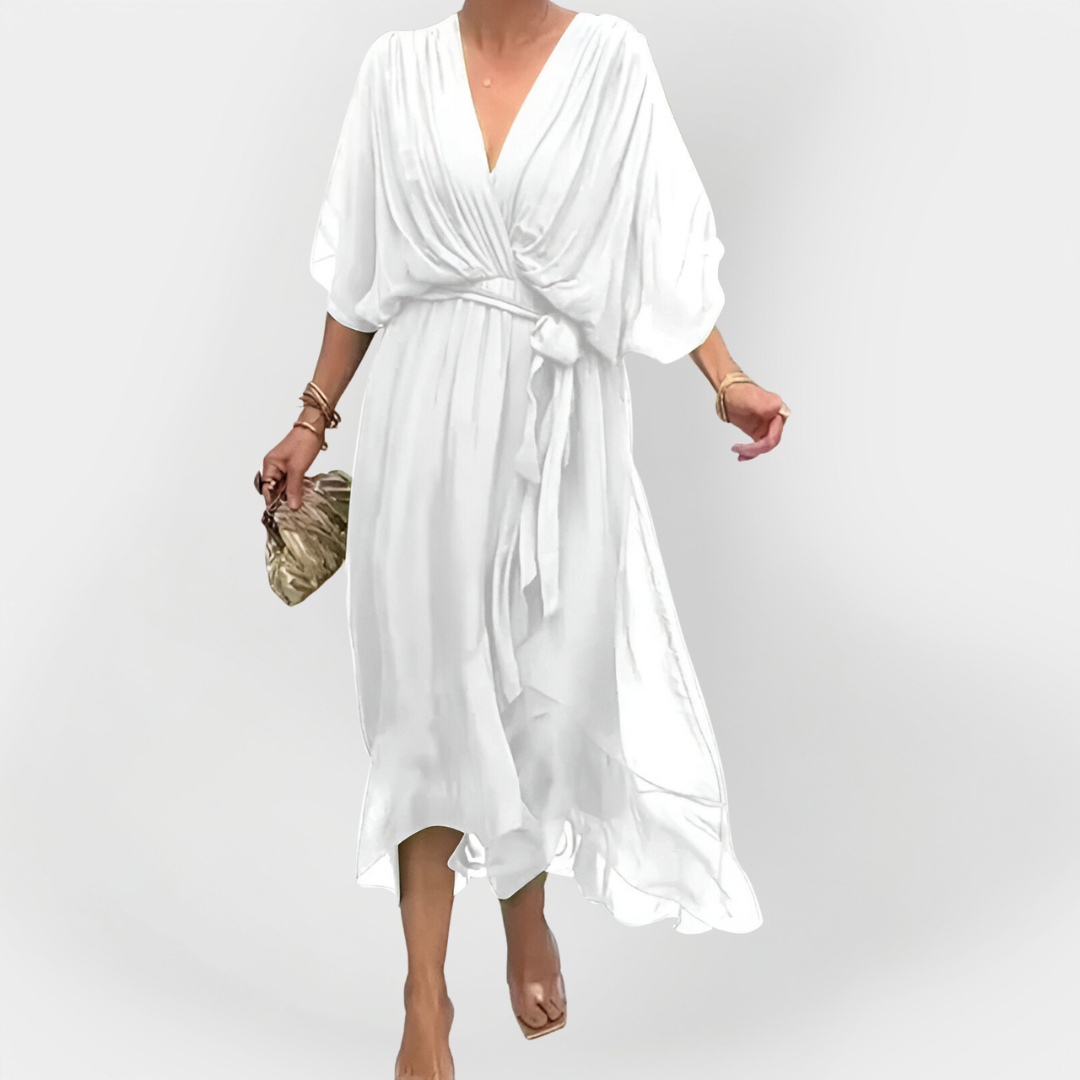 Robe en Chiffon à Décolleté en V