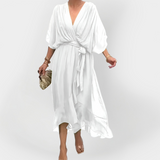 Robe en Chiffon à Décolleté en V