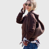 Celeste | Sac Moyen en Suédine Tressée avec Nœud