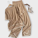 Ensemble Tricoté à Manches Courtes avec Coupe Relax