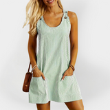 Robe sans manches à rayures