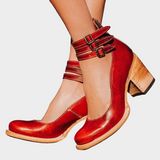 Escarpins à lanières multiples avec talon épais