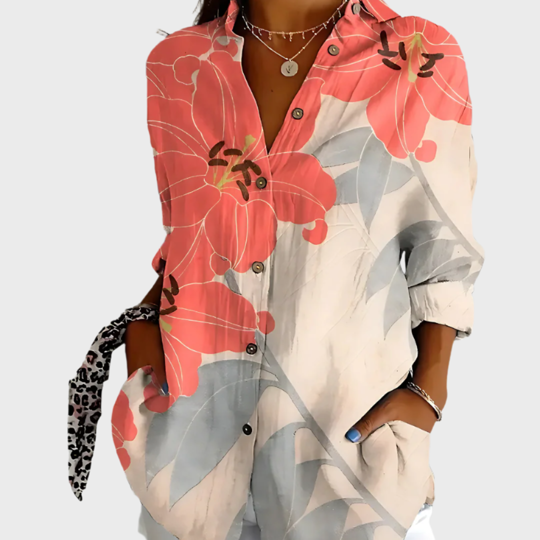 Chemisier en Coton à Imprimé Floral