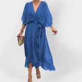 Robe en Chiffon à Décolleté en V