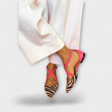 Zebra-Print Rose Puissance Flats