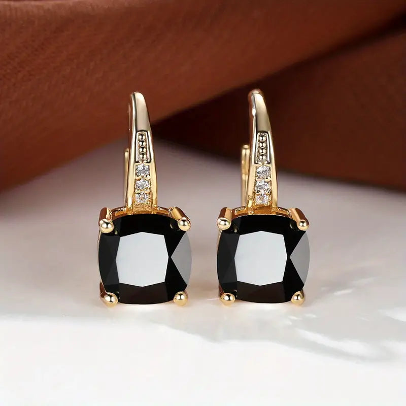 Sabrina – Boucles d'oreilles rondes ornées de pierres mystiques en or