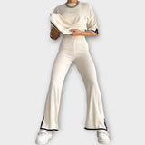 Ensemble Tricoté à Manches Courtes avec Coupe Relax