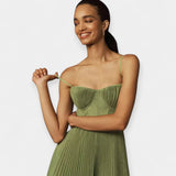 Robe Midi en Tulle avec Détails Plissés