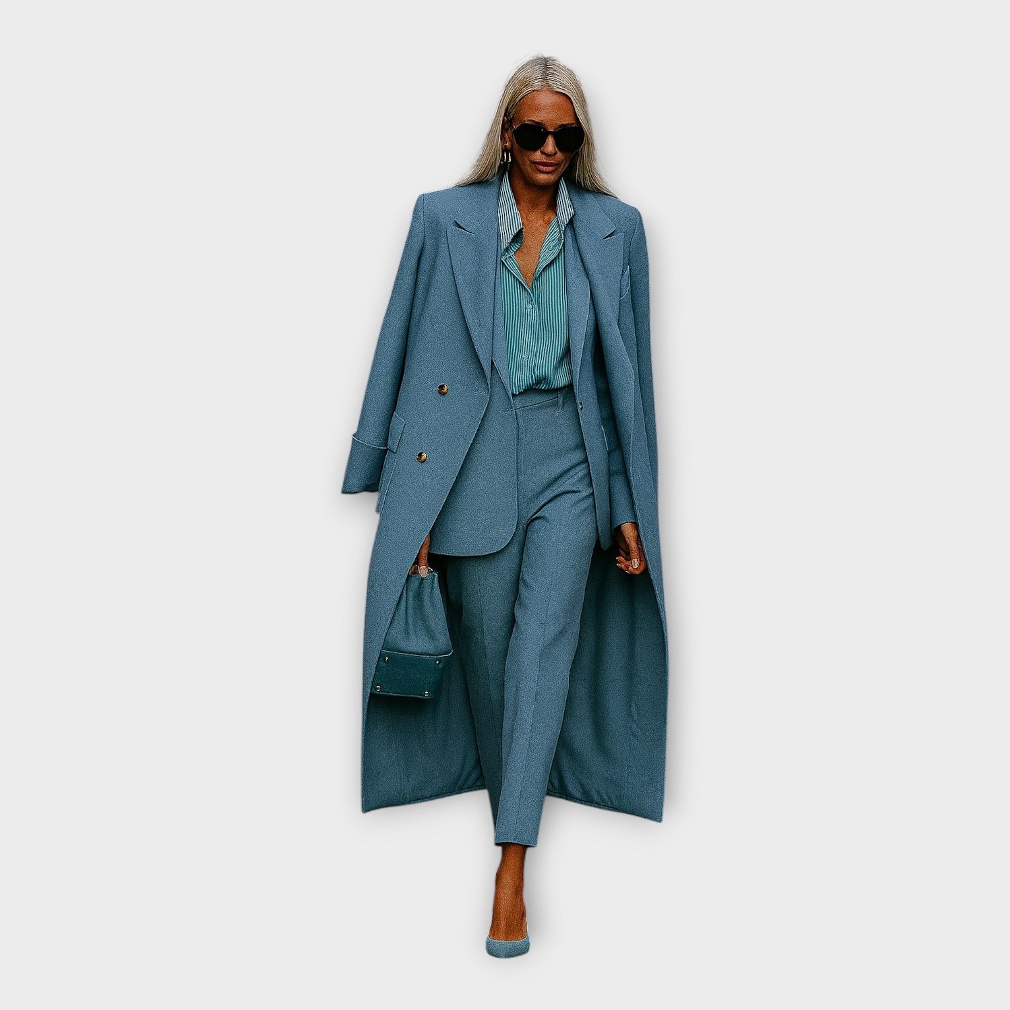 Ensemble Chic : Pantalon et Manteau au Design Minimaliste