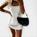 Robe Tricot Sans Manches avec Ceinture Ajustable