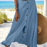 Jupe Midi Semi-Transparente à Fente