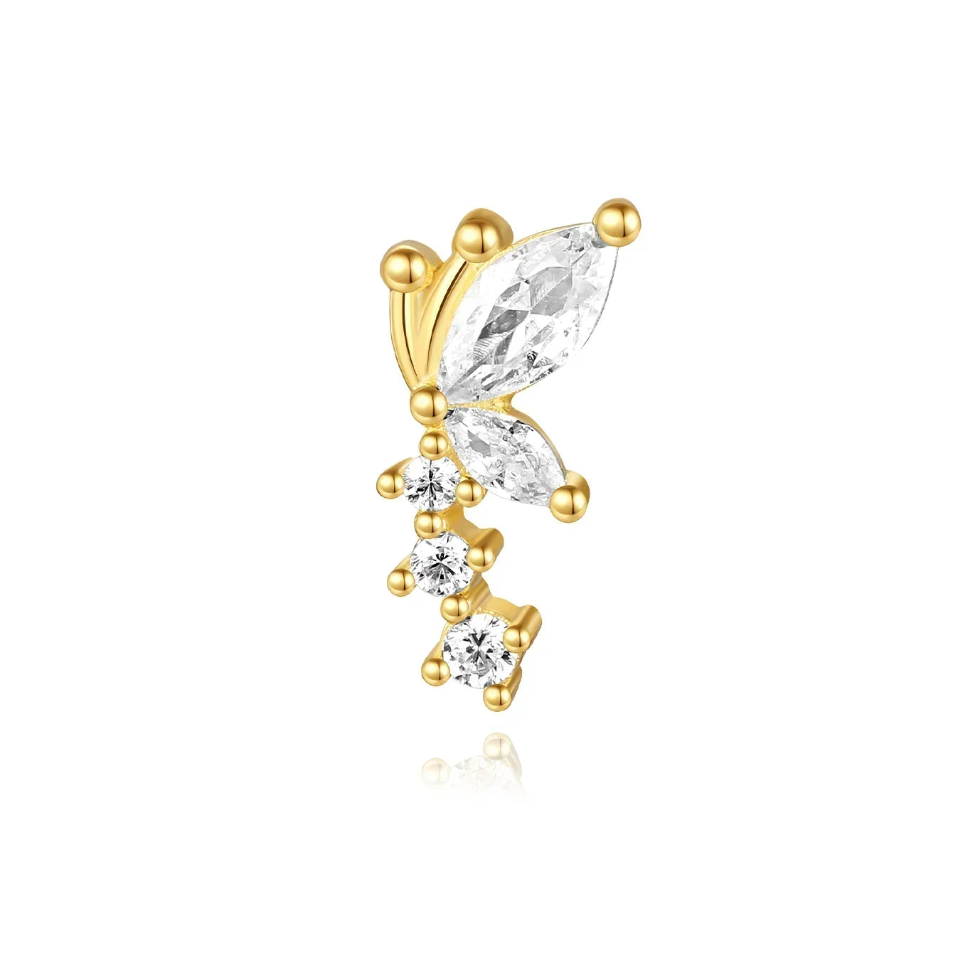 Eva-Marie – Boucles d'oreilles en or délicates au design fluide.