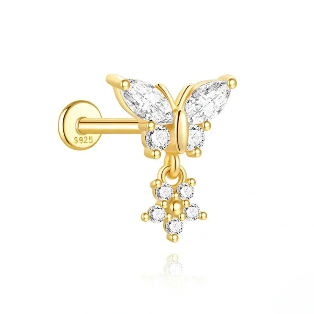 Irina – Boucles d'oreilles en or au design structuré.