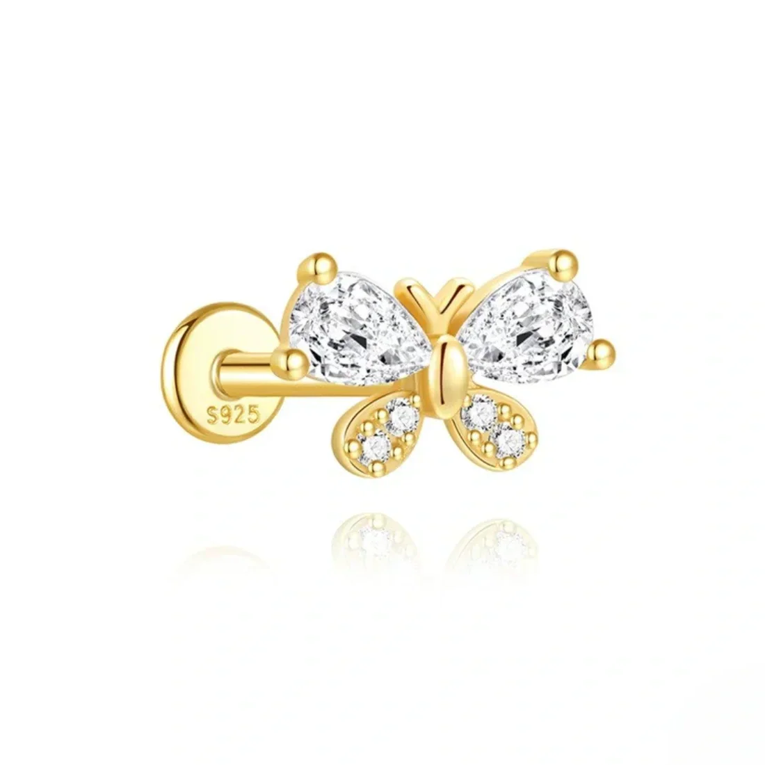 Irina – Boucles d'oreilles en or au design structuré.