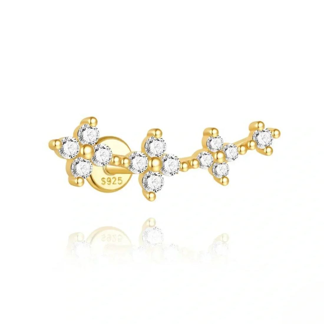 Irina – Boucles d'oreilles en or au design structuré.