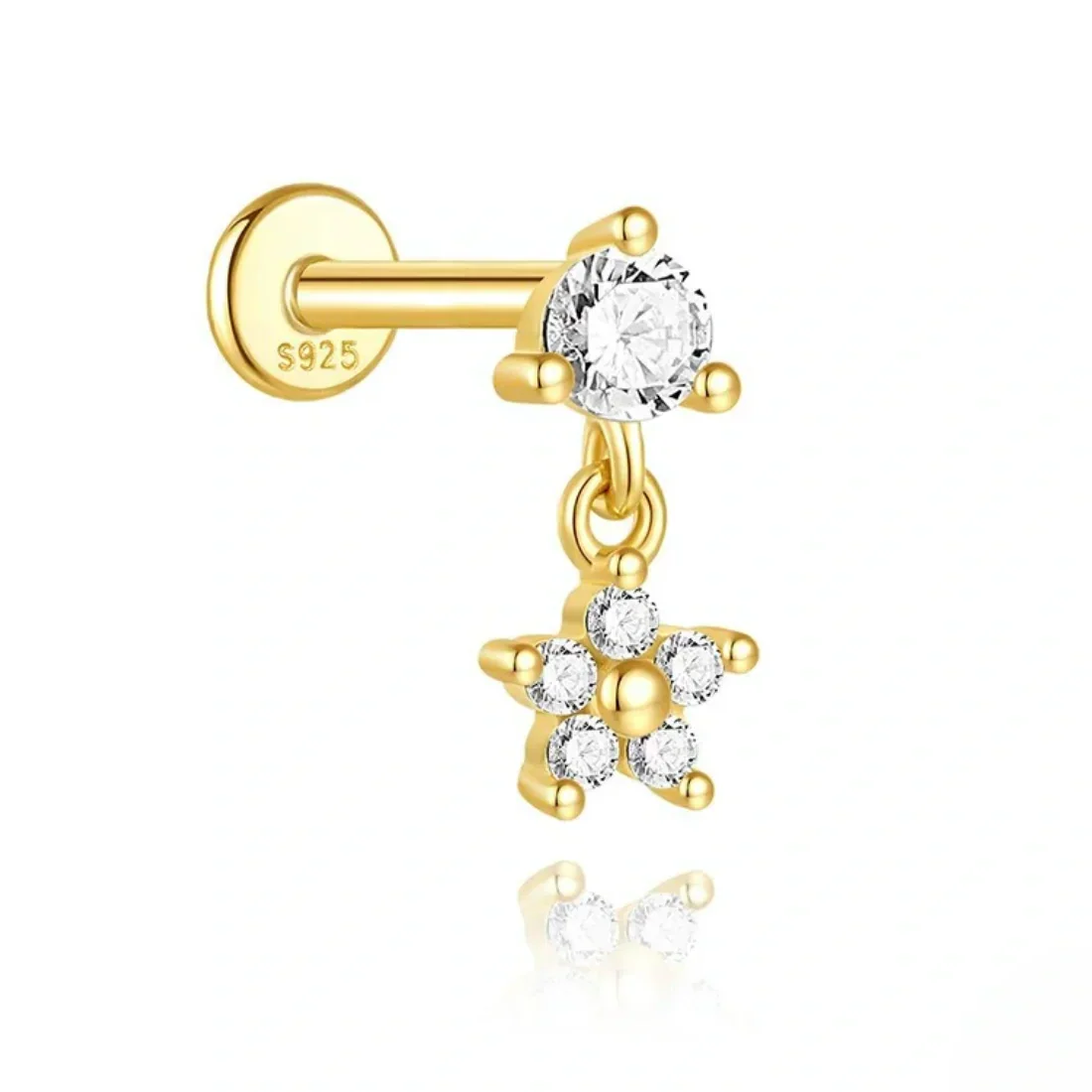 Irina – Boucles d'oreilles en or au design structuré.