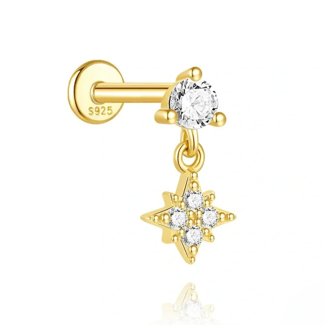 Irina – Boucles d'oreilles en or au design structuré.