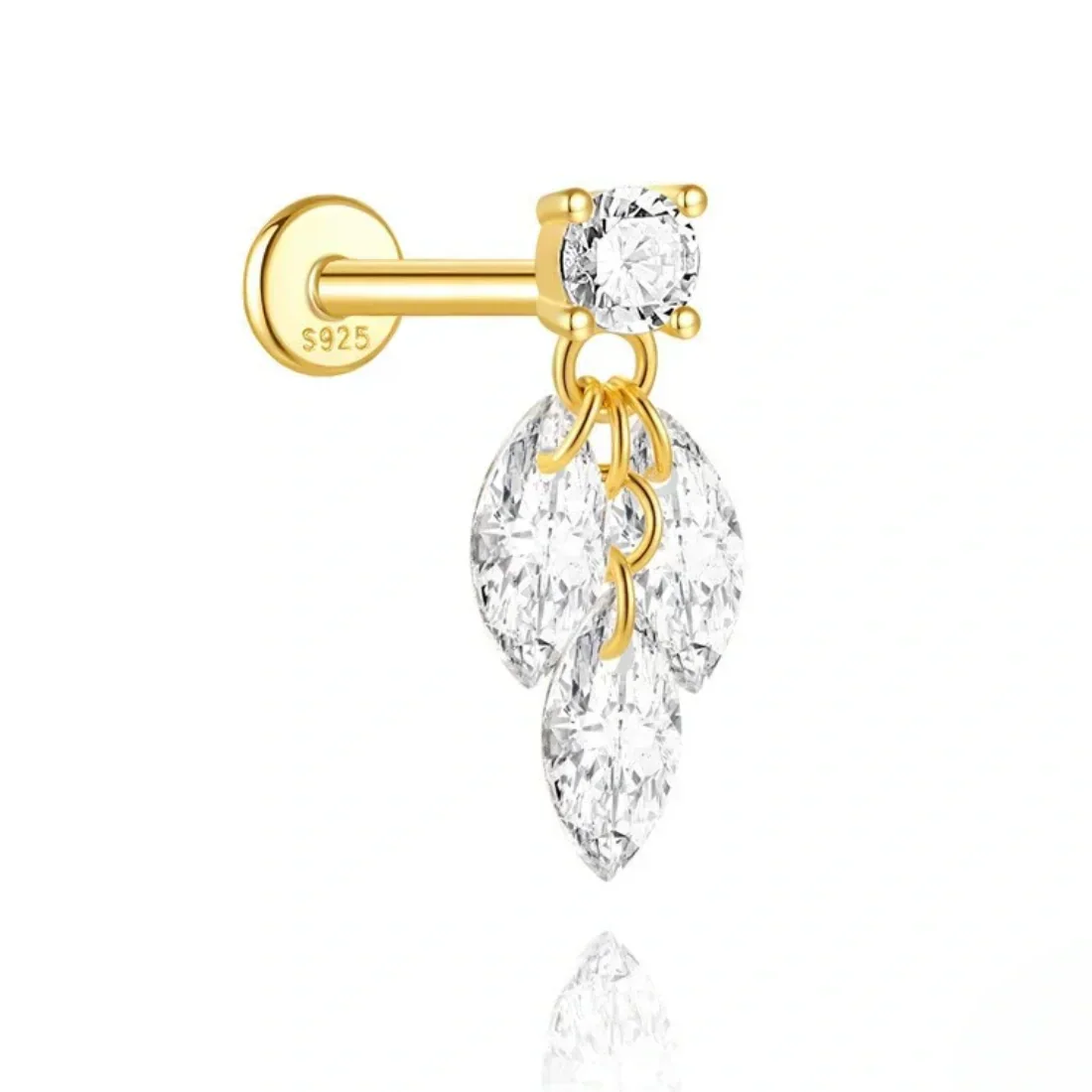 Irina – Boucles d'oreilles en or au design structuré.
