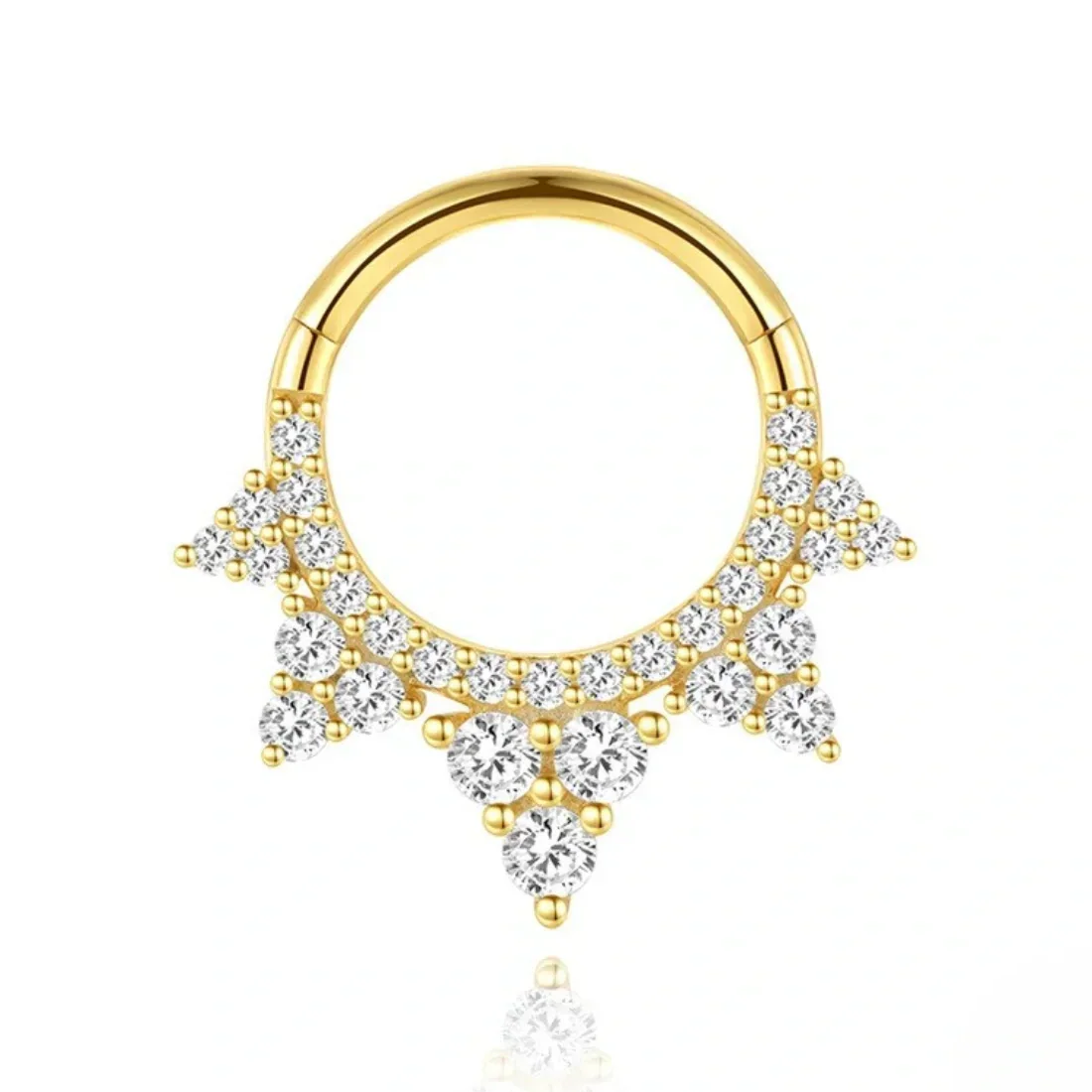 Irina – Boucles d'oreilles en or au design structuré.