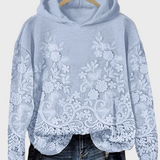 Pull à capuche décontracté avec motif floral en 3D