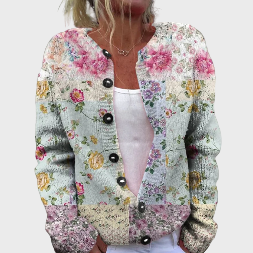 Pull Sans Manches à Motif Floral