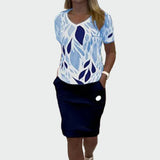 Ensemble Élégant avec Motif et Jupe