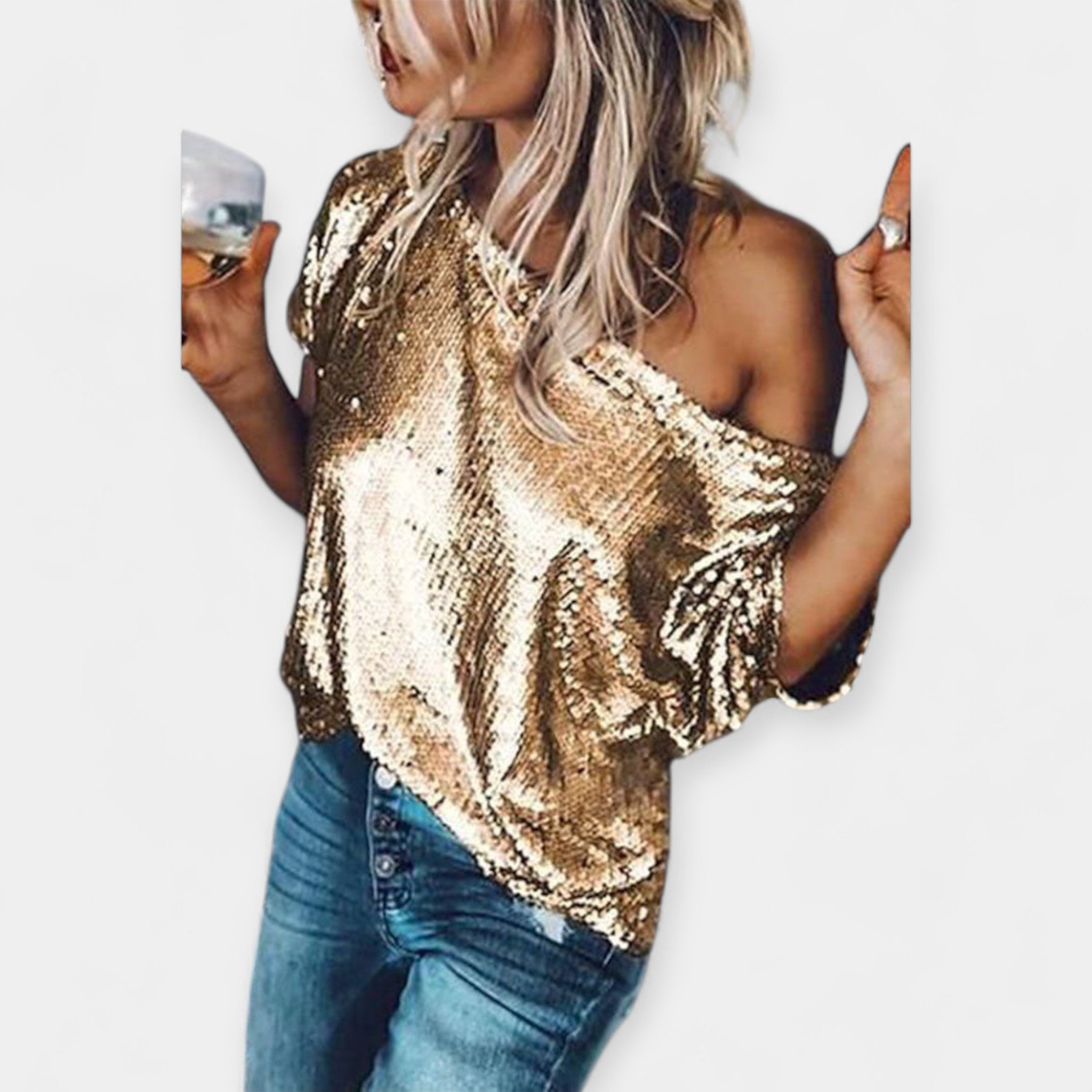 T-shirt Embelli de Paillettes