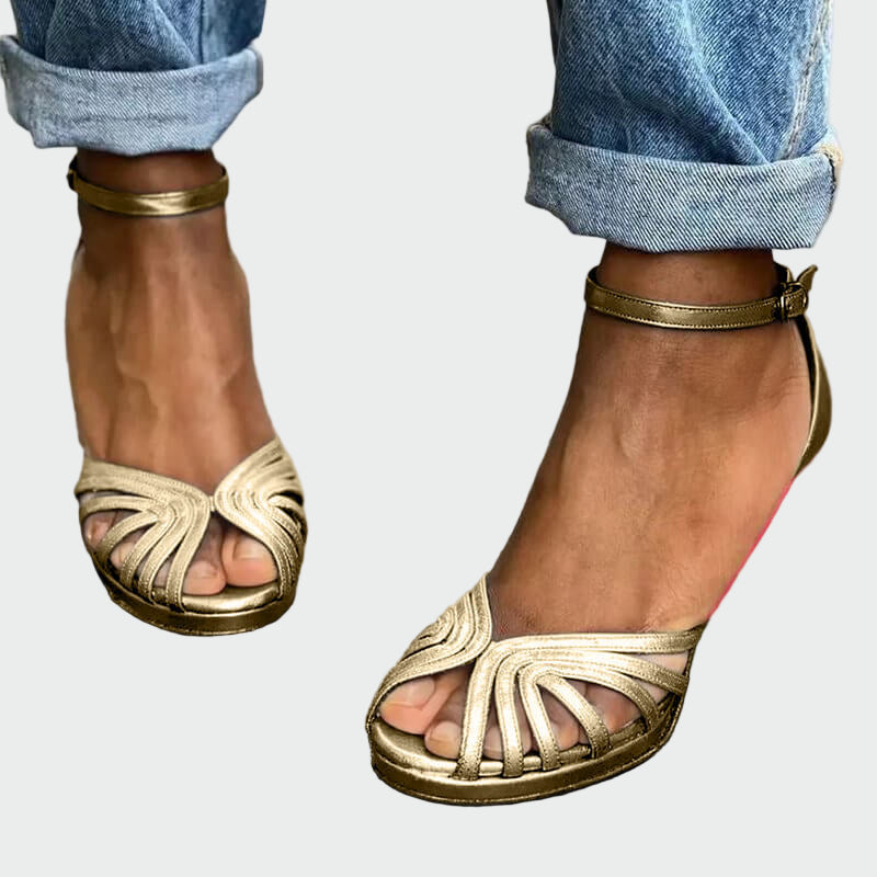 Bicolore Sandales à Talon