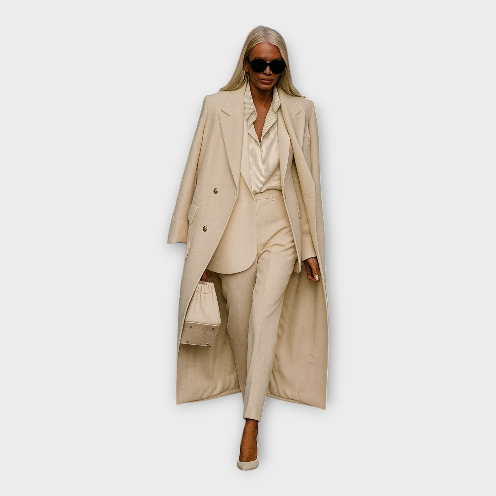 Ensemble Chic : Pantalon et Manteau au Design Minimaliste