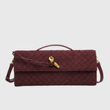 Cerise | Luxe Intrecciato Suede Clutch