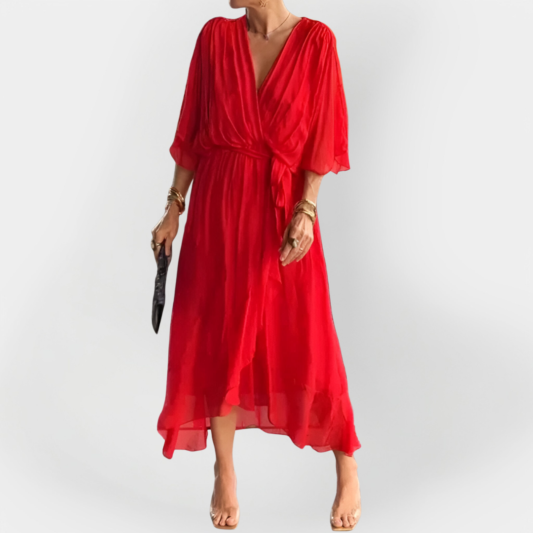 Robe en Chiffon à Décolleté en V