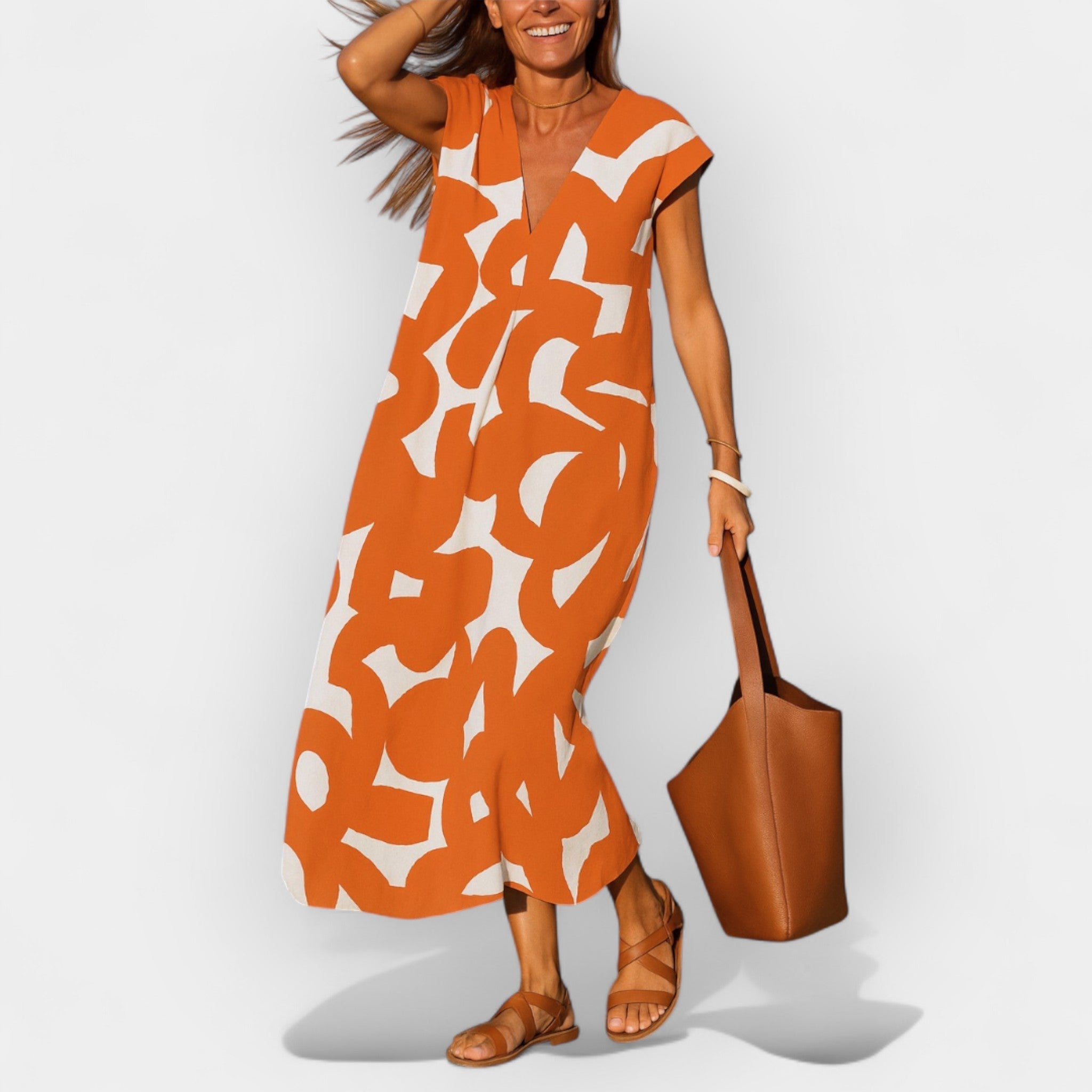 Robe Élégante à Décolleté en V au Style Contemporain