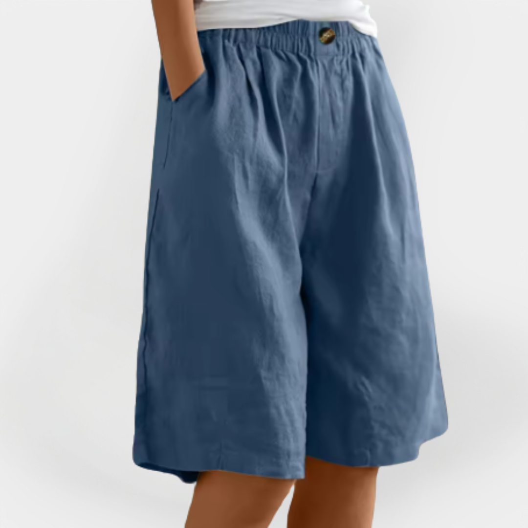 Short en Lin avec Poches Pratiques