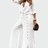 Ensemble moderne pour femme, uni, deux pièces