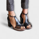 Sandales en Cuir à Talons pour Femmes