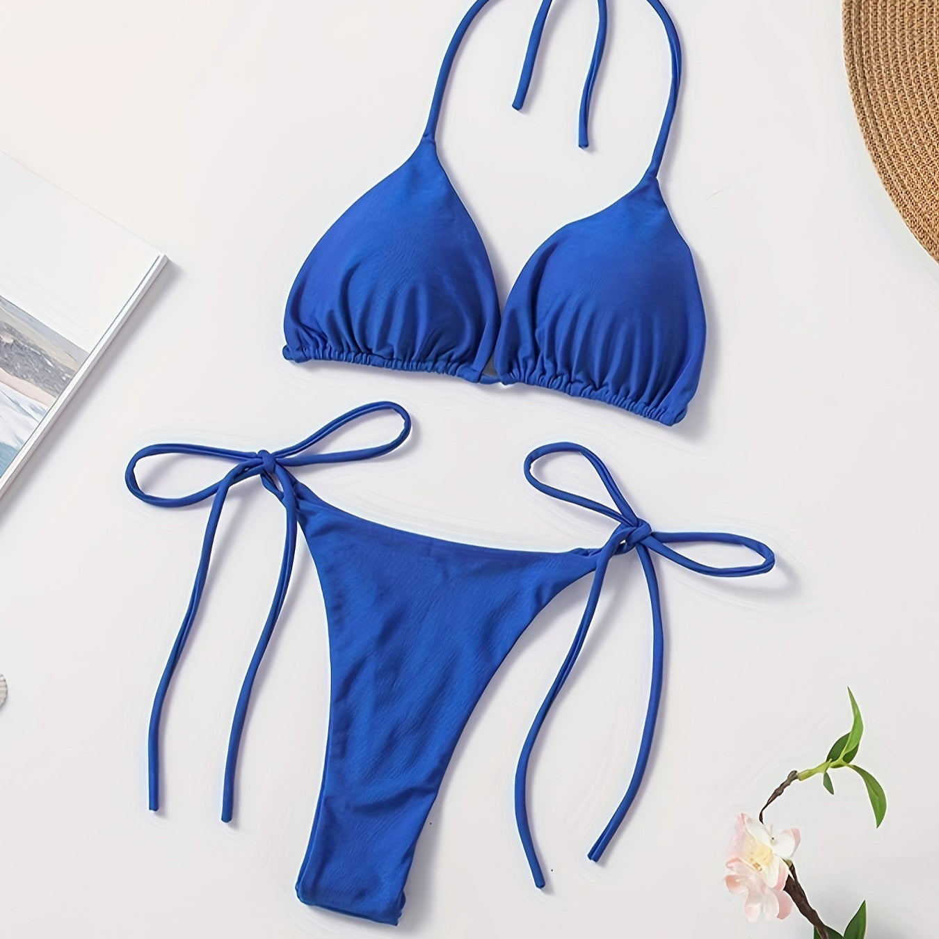 Ensemble de Bikini à Nouer avec Slip en V