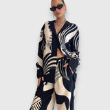 Ensemble Deux Pièces au Design Géométrique Chic