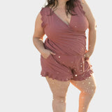 Maillot de bain à volants avec soutien-gorge intégré