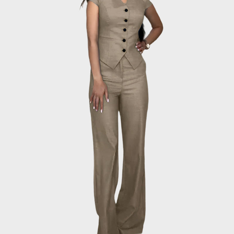 Ensemble Tunique à Décolleté en V et Pantalon