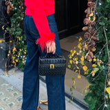 Juliette | Woven Glossy Structured Bag