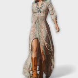 Robe maxi bohème en tissu doux