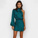 Asymmetrical Satin Dress