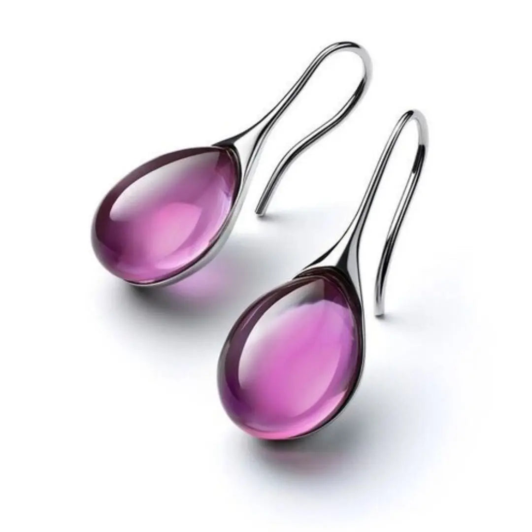 Kristýna - Boucles d'oreilles pendantes en cristal doré et argenté